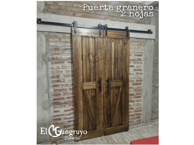 Puerta corrediza - ESTILO GRANERO 2 HOJAS